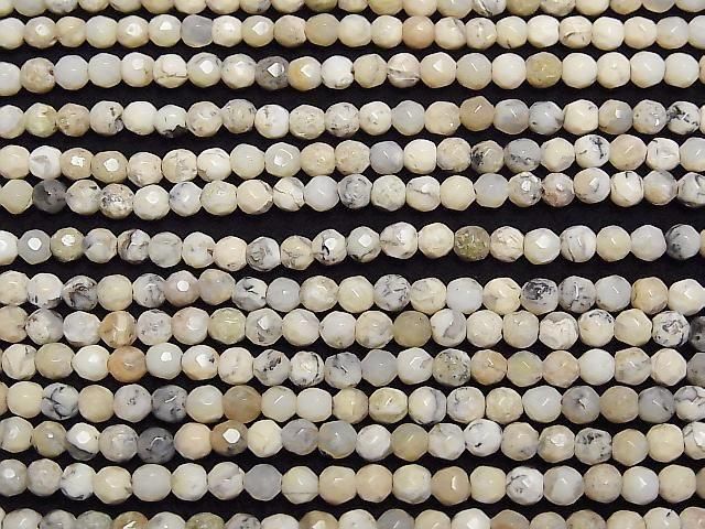 【動画】アフリカンオパール 32面ラウンドカット4mm 1連(約38cm) サムネイル3