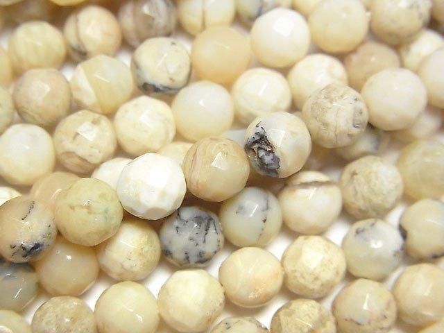 【動画】アフリカンオパール 64面ラウンドカット6mm 1連(約37cm)の画像
