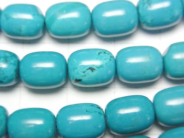 【動画】マグネサイトターコイズ ライス(チューブ)10×8×8mm 1連(約37cm) サムネイル2