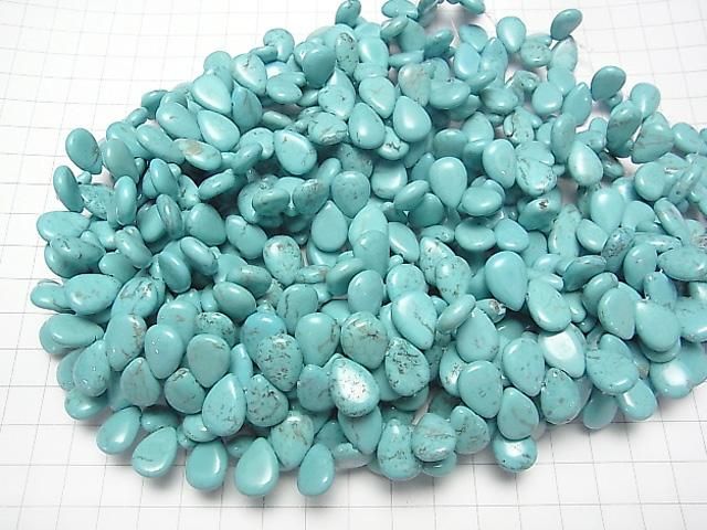 【動画】マグネサイトターコイズ ペアシェイプ14×10mm 1連(約30cm) サムネイル4