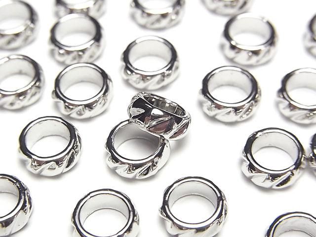 メタルパーツ ロンデル8×8×3.5mm シルバーカラー 10個の画像