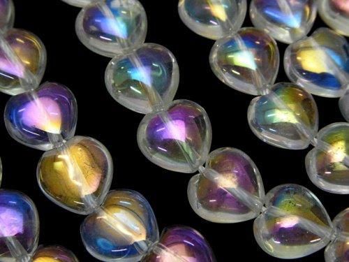 アクアクリスタル 縦穴ハート10×10×6mm 半連/1連(約37cm)の画像