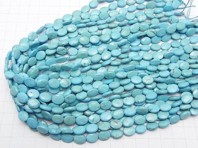 【動画】マグネサイトターコイズ オーバルカット10×8mm 1連(約37cm) サムネイル4