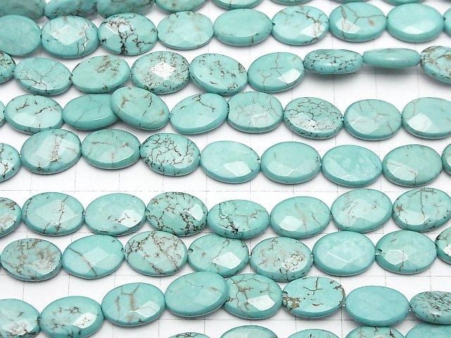 【動画】マグネサイトターコイズ オーバルカット14×10mm 1連(約37cm) サムネイル3