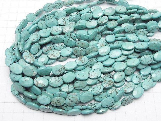 【動画】マグネサイトターコイズ オーバルカット14×10mm 1連(約37cm) サムネイル4