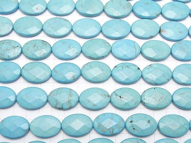 【動画】マグネサイトターコイズ オーバルカット25×18mm 1連(約37cm) サムネイル3