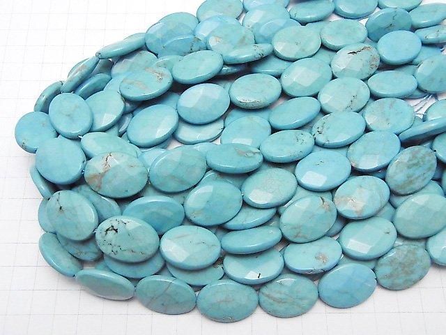 【動画】マグネサイトターコイズ オーバルカット25×18mm 1連(約37cm) サムネイル4