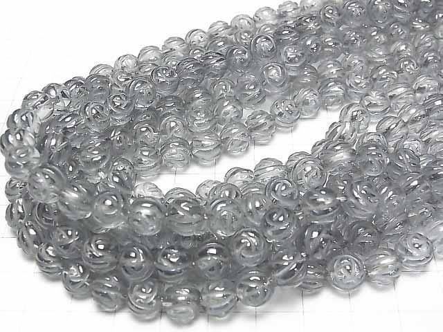【動画】シルバーフラッシュクリスタル ラウンドローズ(薔薇)カット8mm 半連/1連(約37cm) サムネイル4