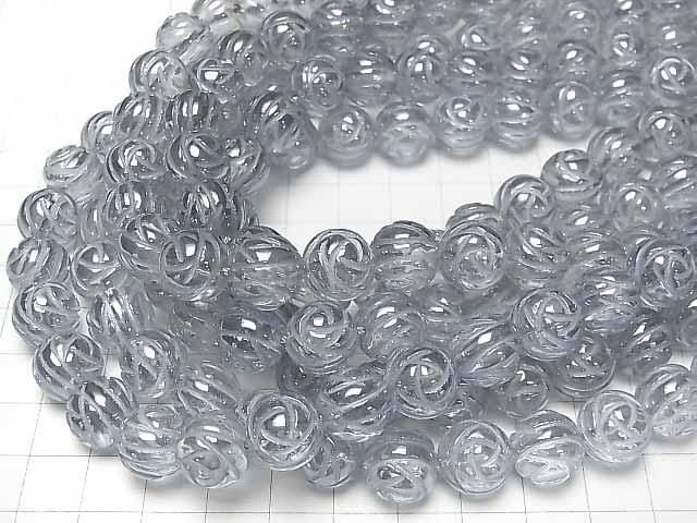 【動画】シルバーフラッシュクリスタル ラウンドローズ(薔薇)カット12mm 半連/1連(約36cm) サムネイル4