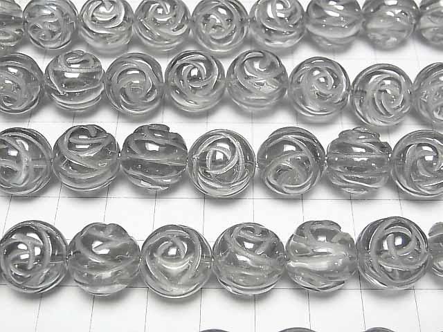 【動画】シルバーフラッシュクリスタル ラウンドローズ(薔薇)カット14mm 半連/1連(約38cm) サムネイル3