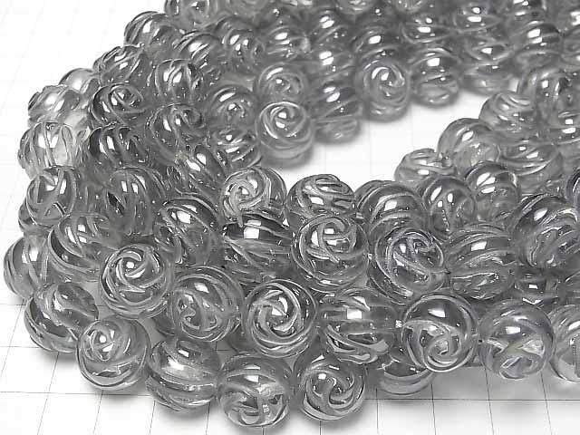 【動画】シルバーフラッシュクリスタル ラウンドローズ(薔薇)カット14mm 半連/1連(約38cm) サムネイル4