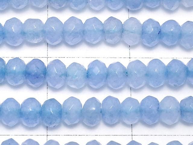 ブルーカラージェード ボタンカット3×3×2mm 1連(約33cm) サムネイル2