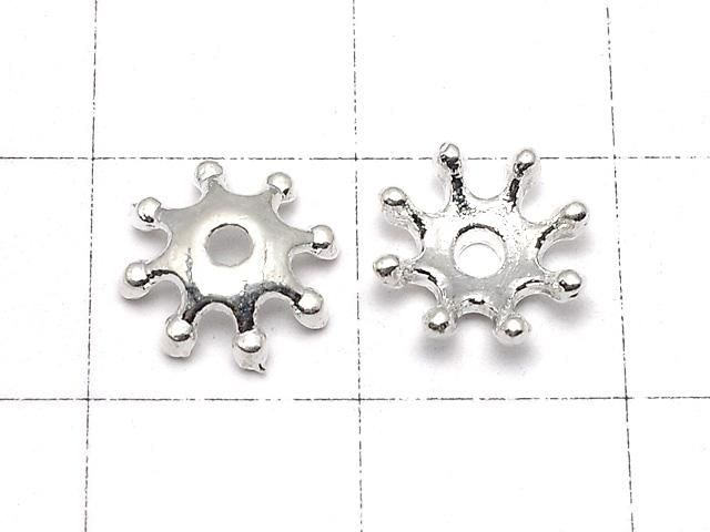 メタルパーツ ビーズキャップ8×8×2mm シルバーカラー 10個 サムネイル2