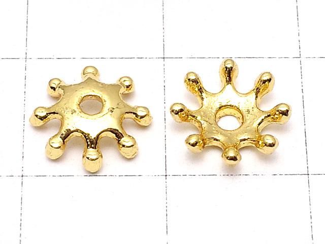 メタルパーツ ビーズキャップ8×8×2mm ゴールドカラー 10個 サムネイル2