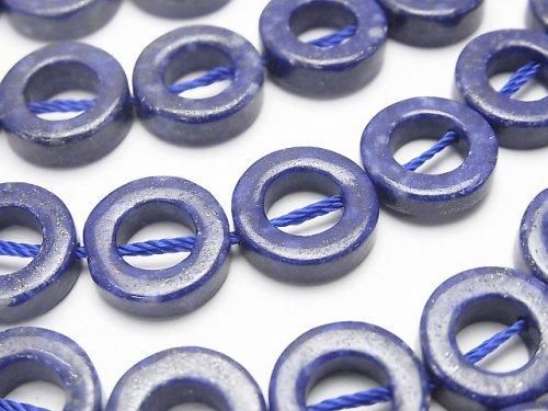 ラピスラズリAA++ コイン(ドーナツ)12×12×4mm 半連/1連(約38cm)の画像