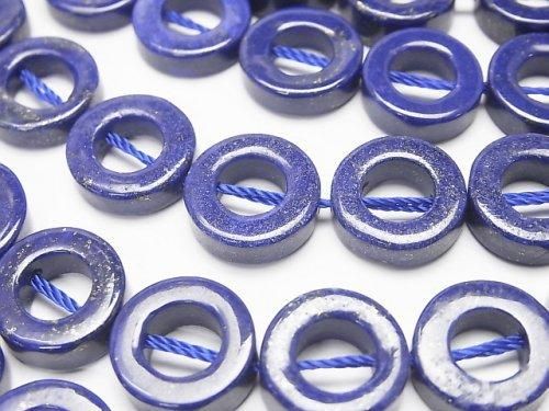 ラピスラズリAAA- コイン(ドーナツ)12×12×4mm 半連/1連(約38cm)の画像