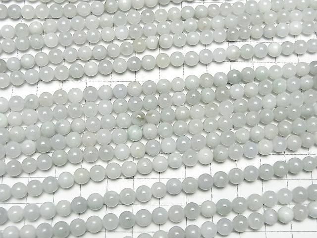 【動画】ビルマ産ホワイトジェイダイト(翡翠)AA+ ラウンド6mm 半連/1連(約37cm) サムネイル3