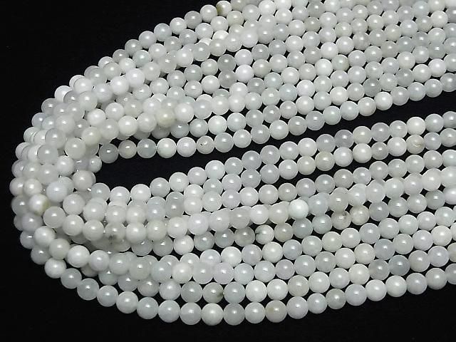 【動画】ビルマ産ホワイトジェイダイト(翡翠)AA+ ラウンド6mm 半連/1連(約37cm) サムネイル4