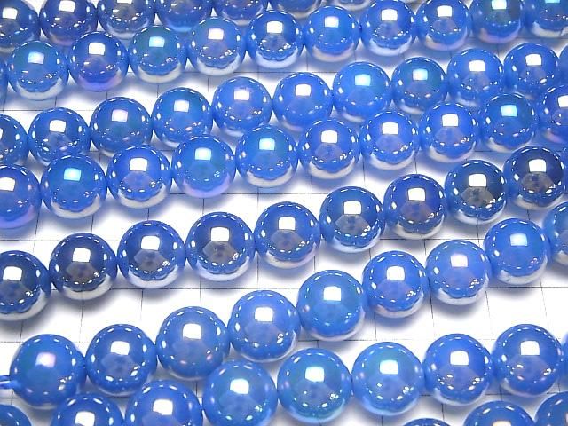 【動画】フラッシュ・ブルーカラーカルセドニー ラウンド12mm 半連/1連(約35cm) サムネイル3
