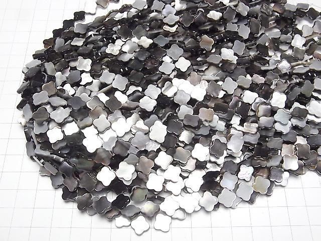 【動画】高品質ブラックシェル(黒蝶貝)AAA フラワーモチーフ10×10mm 半連/1連(約36cm) サムネイル4