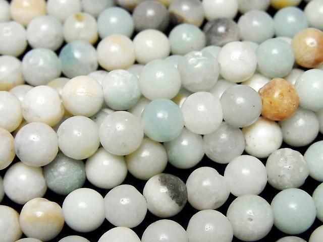 【動画】ミックスアマゾナイト ラウンド6mm 1連(約36cm)の画像