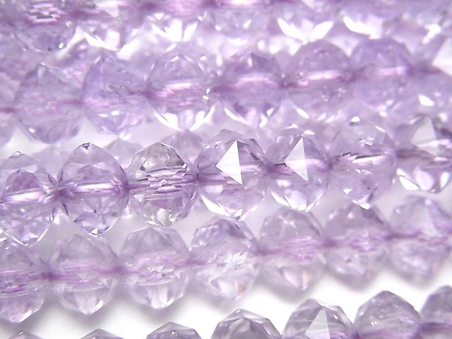 ピンクアメジスト（紫水晶） スターボタンカット8×8×6mm ｜天然石