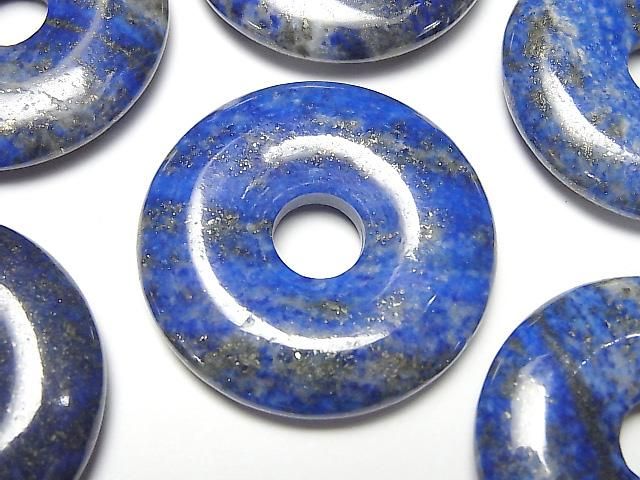 【動画】ラピスラズリAA コイン(ドーナツ)30×30mm 2枚の画像