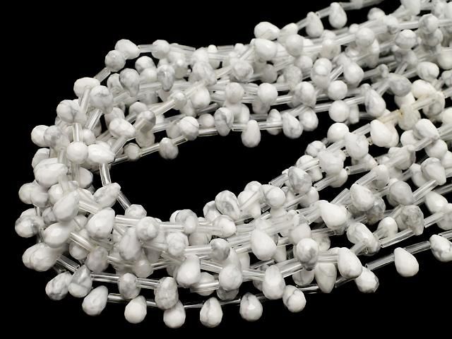 【動画】ハウライト ドロップカット9×6×6mm 半連/1連((約38cm) サムネイル4