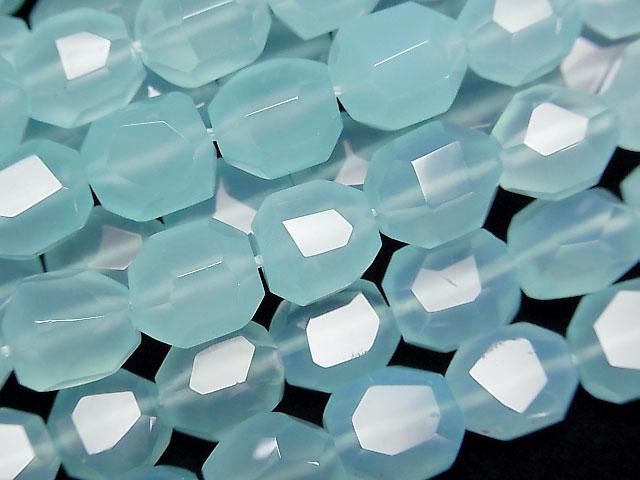 【動画】シーブルーカルセドニーAAA- タンブルカット 半連/1連(約37cm)の画像
