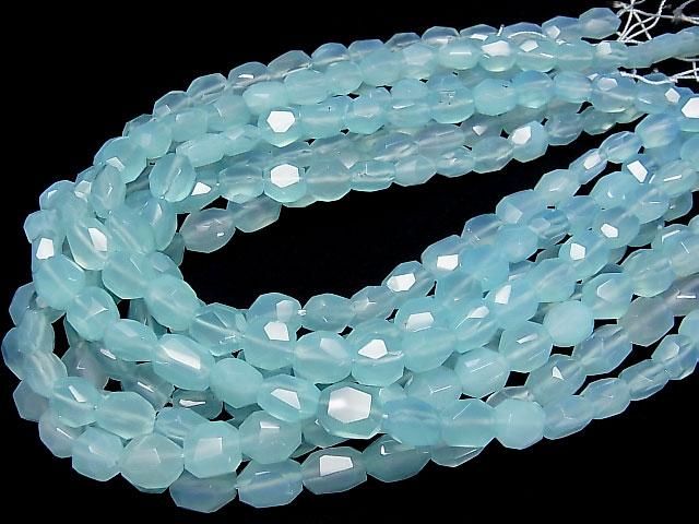 【動画】シーブルーカルセドニーAAA- タンブルカット 半連/1連(約37cm) サムネイル4