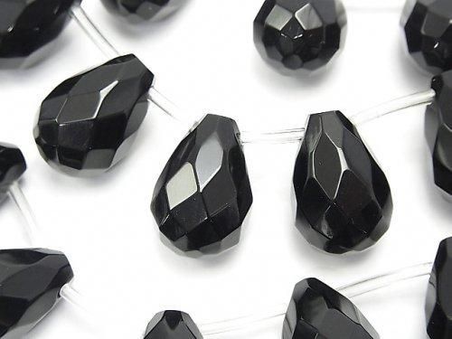 オニキス ドロップ ブリオレットカット18×12×12mm 半連/1連(約32cm)の画像