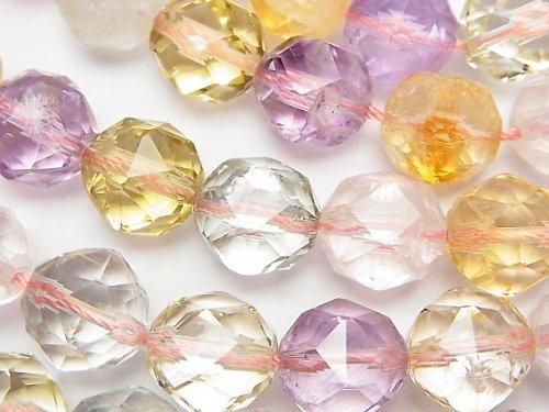 宝石質いろんな天然石AAA- スターラウンドカット12mm 1/4連~1連(約36cm)の画像