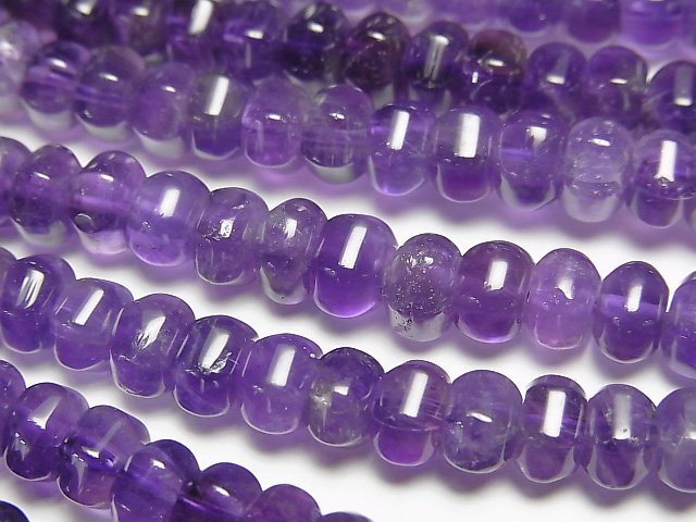｜天然石ビーズの卸問屋・通販ケンケンジェムズ　アメジスト（紫水晶）　6面ボタンカット6×6×4mm