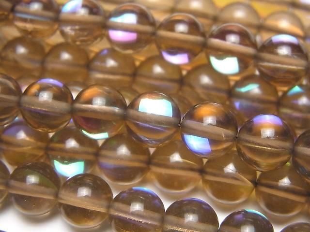 【動画】ブラウン ルナフラッシュ ラウンド8mm 1連(約34cm)の画像