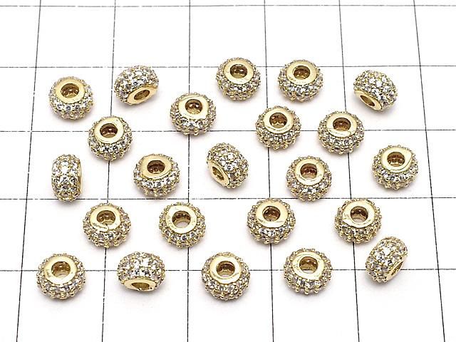 メタルパーツ ロンデル6×6×3.5(CZ付) ゴールドカラー 1個 サムネイル4