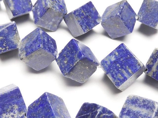 【動画】ラピスラズリAA+ ダイス14×14×14mm 1連(約36cm)の画像