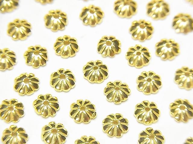 Silver925 ビーズキャップ5×5×1.5mm 18KGP 4個の画像