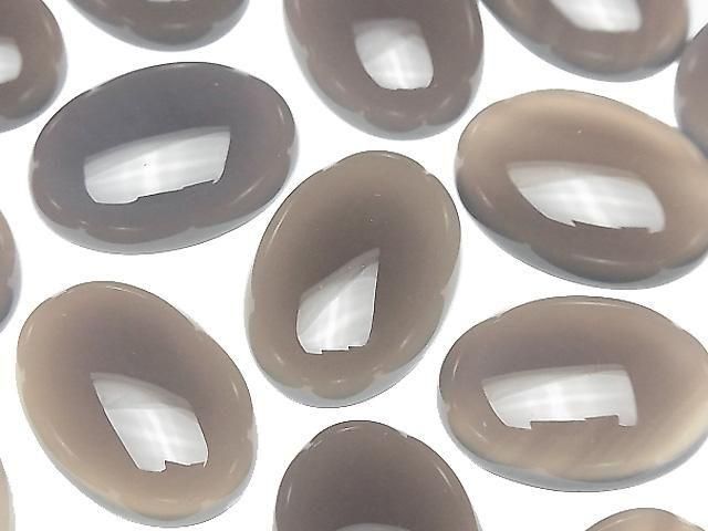 【動画】グレーオニキスAAA オーバル カボション25×18mm 1個の画像