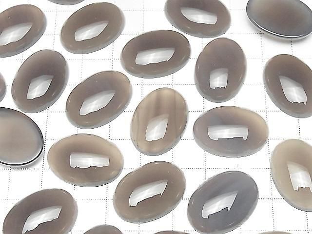 【動画】グレーオニキスAAA オーバル カボション25×18mm 1個 サムネイル3
