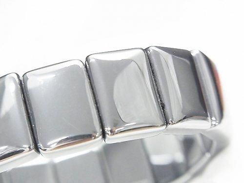 高純度テラヘルツ鉱石 2つ穴レクタングル18×13×6mm 1連(バングルブレス)の画像