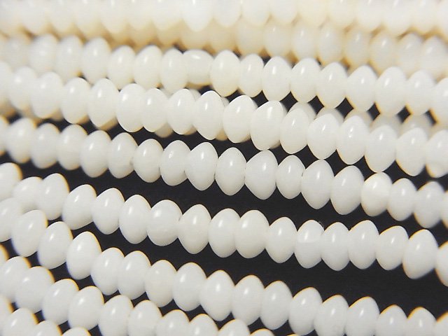 ホワイトコーラル(白珊瑚) ロンデル3×3×2mm 1連(約38cm)