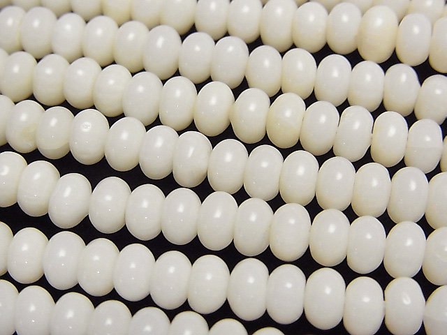 ホワイトコーラル(白珊瑚) ロンデル5×5×3mm 1連(約38cm)