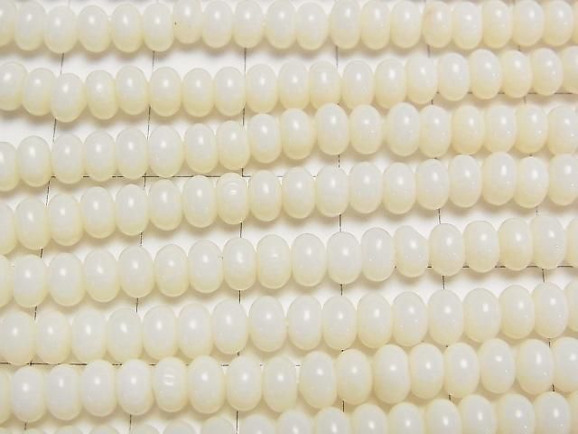 ホワイトコーラル(白珊瑚) ロンデル5×5×3mm 1連(約38cm) サムネイル2