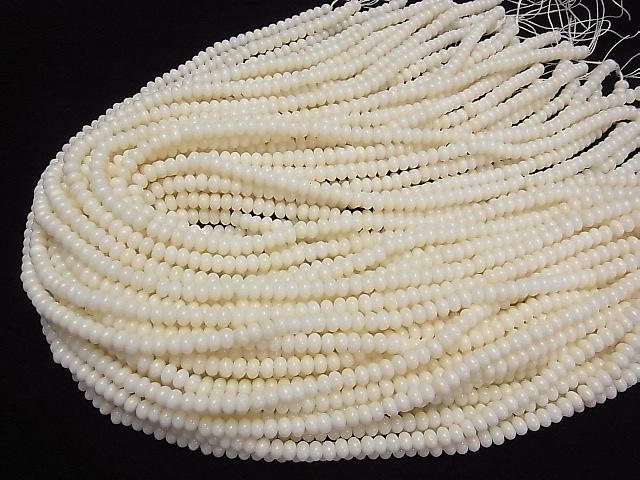ホワイトコーラル(白珊瑚) ロンデル5×5×3mm 1連(約38cm) サムネイル4