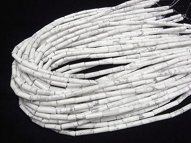 【動画】ハウライト チューブ13×4×4mm 1連(約36cm) サムネイル4