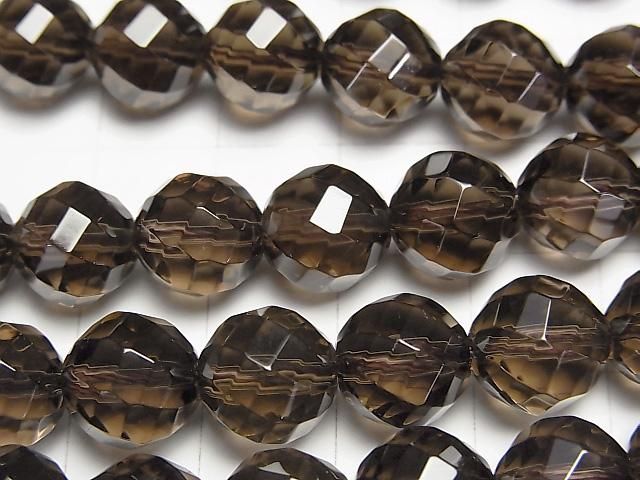 スモーキークォーツAAA 72面ツイストラウンドカット10mm 1/4連~1連(約37cm) サムネイル2