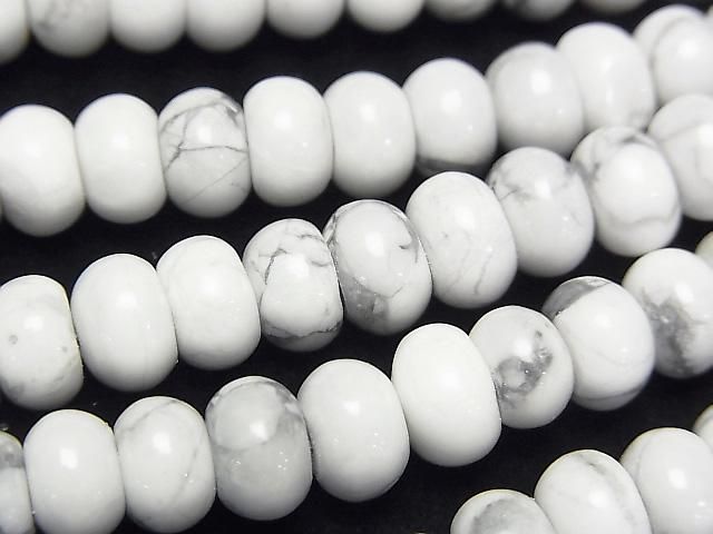 ハウライト ロンデル(ボタン)8×8×5mm 1連(約37cm)の画像