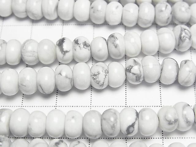 ハウライト ロンデル(ボタン)8×8×5mm 1連(約37cm) サムネイル2