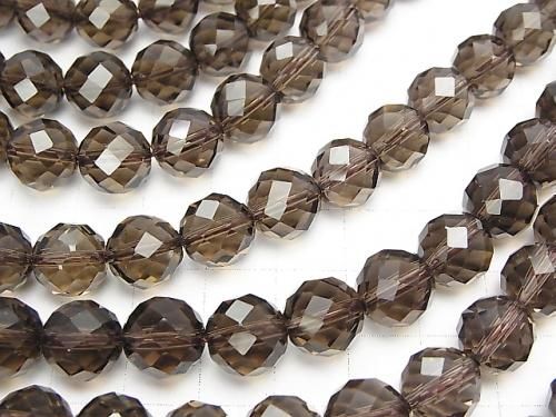 【素晴らしい輝き】スモーキークォーツAAA+ 64面ラウンドカット10mm 「Special cut」 半連/1連 サムネイル3