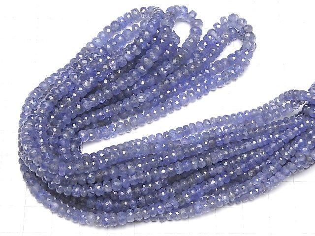 【動画】宝石質タンザナイトAAA ボタンカット 半連/1連(約38cm) サムネイル4